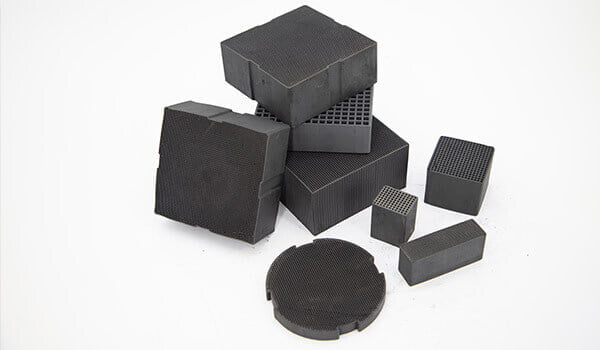 Honeycomb activated carbon cube