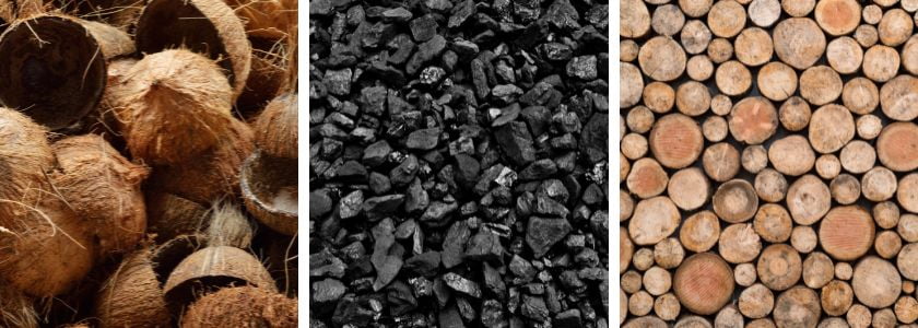 the differences among coconut shell and coal and wood activated carbon